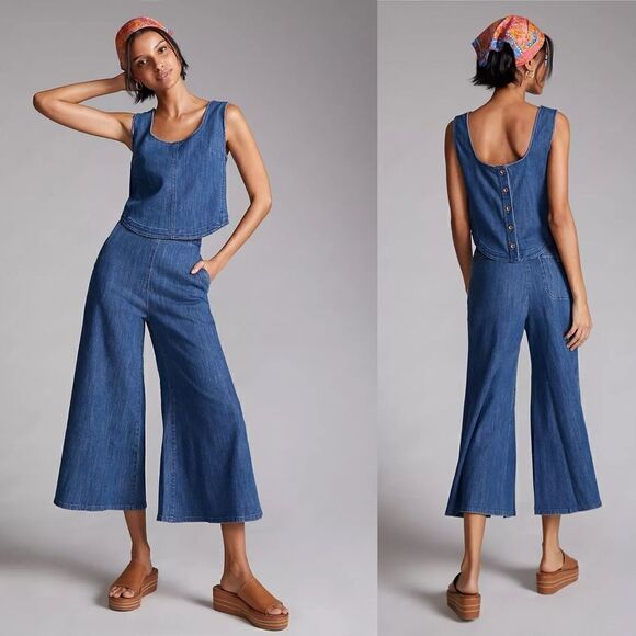 Pilcro- Women’s Denim Wide-Leg Pant Matching Set, Size 14 Altered - Picture 16 of 16